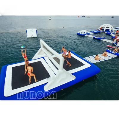 Custom Size Color Inflatable Water Toys , trampoline Giant Inflatable Volleyball Court