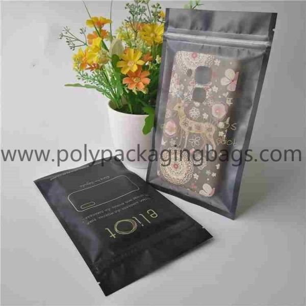 OPP frosted composite zipper bag for mobile phone, charging cable.