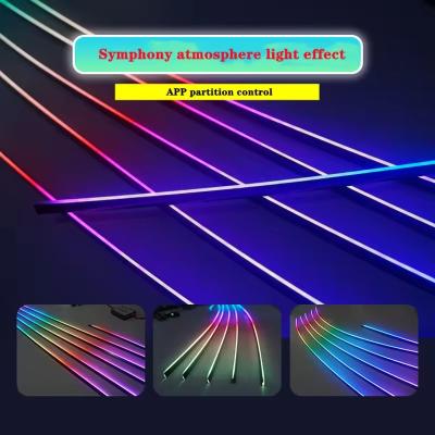 Iluminação Ambiental Universal de Carro 18 em 1 Atmosfera Interior Rgb Iluminação de Humor de Carro