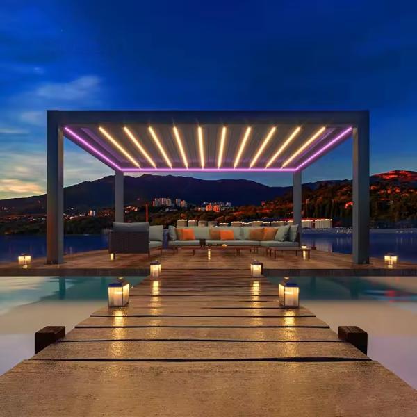 Uv Protection And Weather Resistance Aluminium Pergola With Roof Modern And Sleek