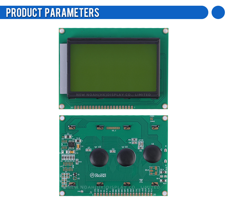 Yellow Green Film Spot Wholesale 12864J-13 InduStrial Grade LCD Screen 128*64 Controller SBN0064G