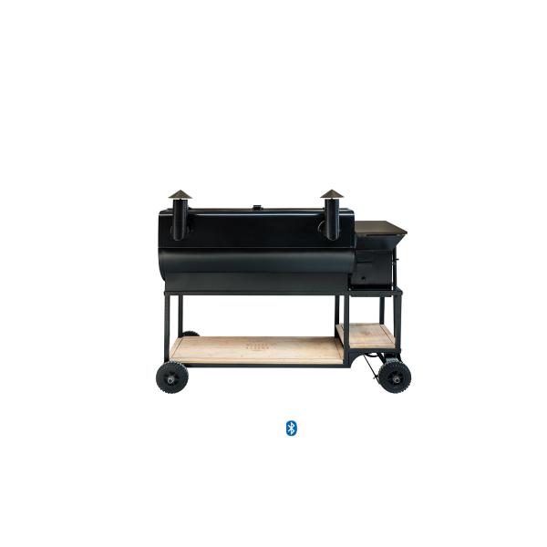 Large Black  Wood Pellet Barbecue Grills Steel Structure Restaurant Outdoor Use
