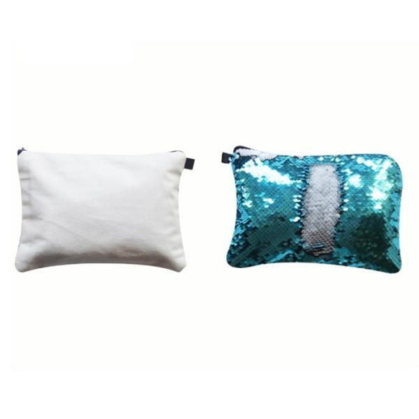 Blank Flip Sequin Sublimation Make Up Bag Custom Logo Reversible Bling Glitter Sublimation Cosmetic Bag