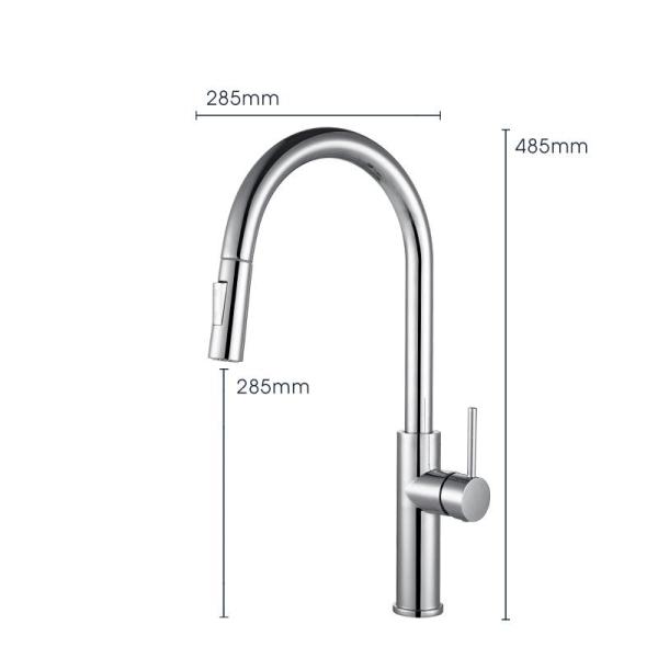 Brass Bathroom Sanitary Ware Water Tap One Handle Pulldown Faucet