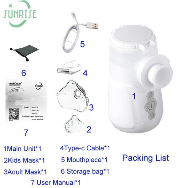 машина Nebulizer ингалятора здравоохранения 9mL 3.12μm портативная с USB батареи