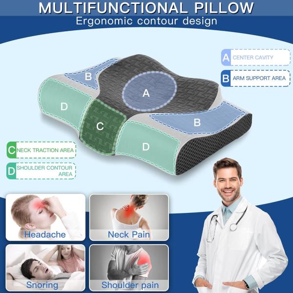 Cervical Memory Foam Pillow 2 in 1 Contour Orthopedic Support Pillows for Neck Pain Customized Color