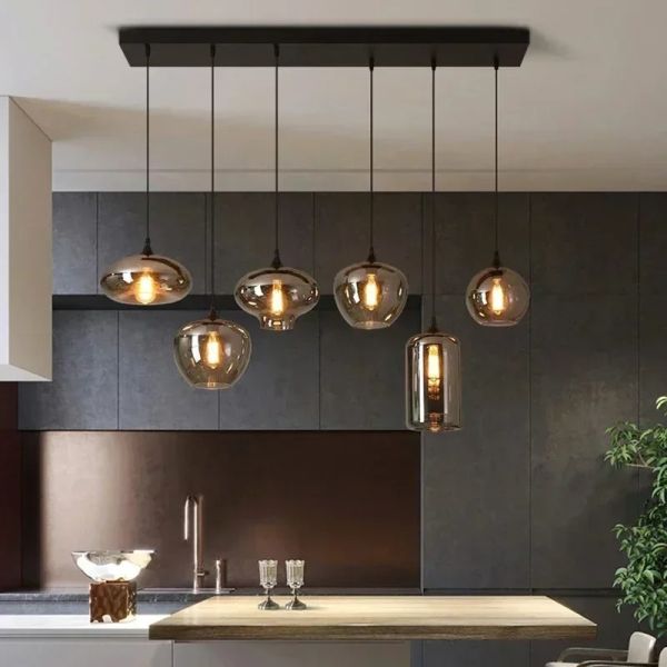 Modern Glass Chandeliers For Dining Tables Living Room Kitchen Office Coffee Hanging Lamp (WH-AP-679)