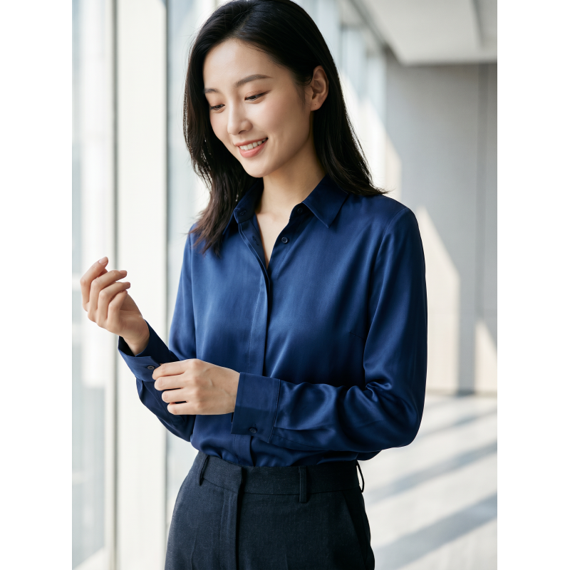Bamboo Polyester Woven Fabric with Spandex Twill Dyed Lightweight Breathable for Shirt
