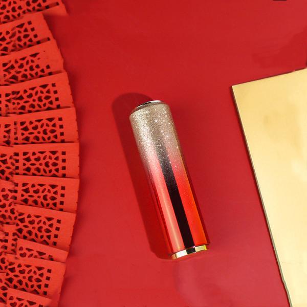 Plastic Glitter Gold Red Empty Lipstick Bottle ODM Logo 20g