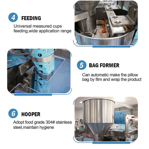 Automatic Packaging Machine for Food Beverage Industry 60-100 Bag Capacity Motor PLC Gear