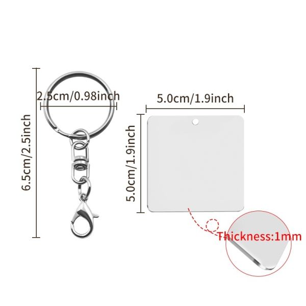 Double Sided Sublimation Aluminum Keychain Blanks Metal Picture Keychain