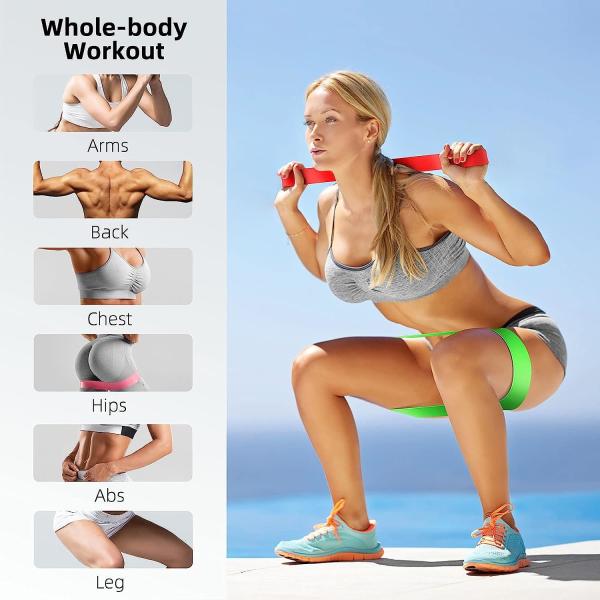 Resistance Bands, Exercise Workout Bands for Women and Men, 5 Set of Stretch Bands for Booty Legs, Pilates Flexbands