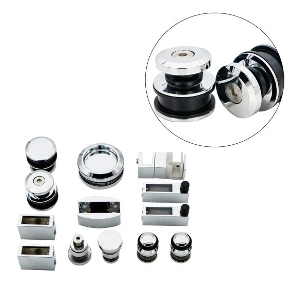 Frameless Stainless Steel Rollers Hanging Wheel Rail Track Sliding Barn Shower Glass Door Hardware Kits