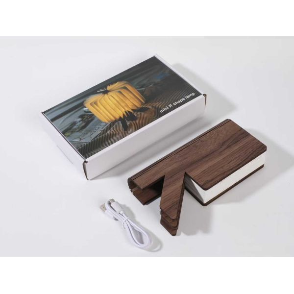 Nordic Hotel Folded Paper Origami Table Lamp LED Night Light Wooden