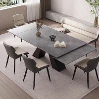 Mesa de comedor contemporánea extensible Cerámica de mármol de la parte superior de la mesa de comedor con patas de metal