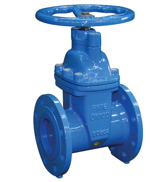 Din Pn10 Pn16 Ductile Cast Iron Ggg50 Hand Wheel Resilient Seated Flanged Water Seal Gate Valve