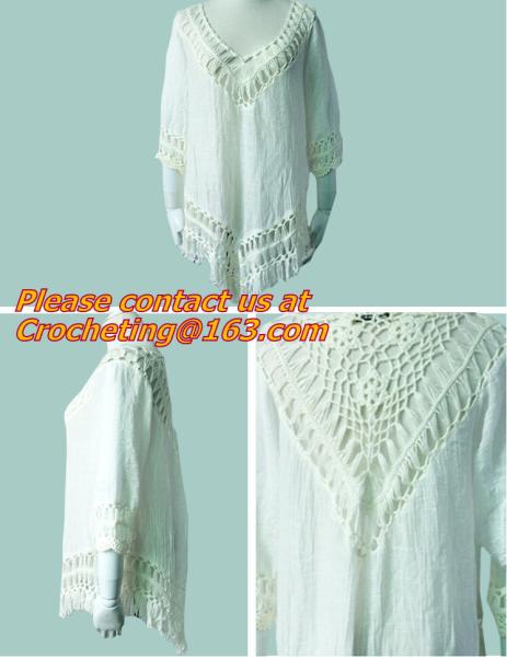 Fashion tassel, Hollow knitted Swimwear, swimsuit Crochet Bikini Beach Cover Up Smock Mini