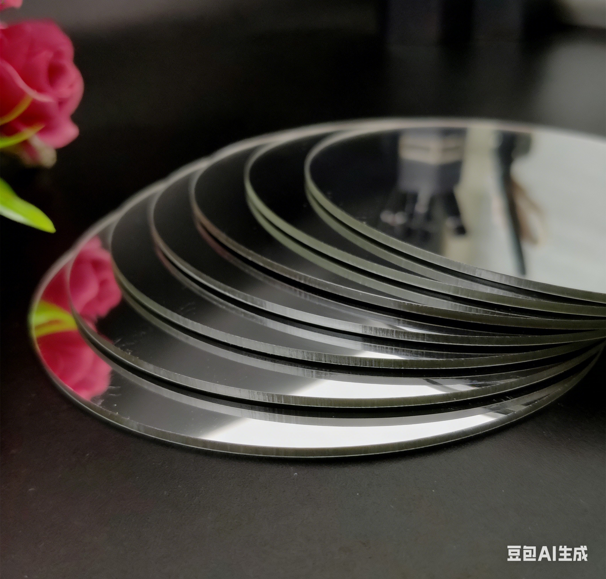 CUSTOM Cut Set 5 Oval Acrylic 3D Art Deco Home Wall Decor Self-Adhesive Shatterproof Eco-Friendly Laser-Cut Stickers Living Room