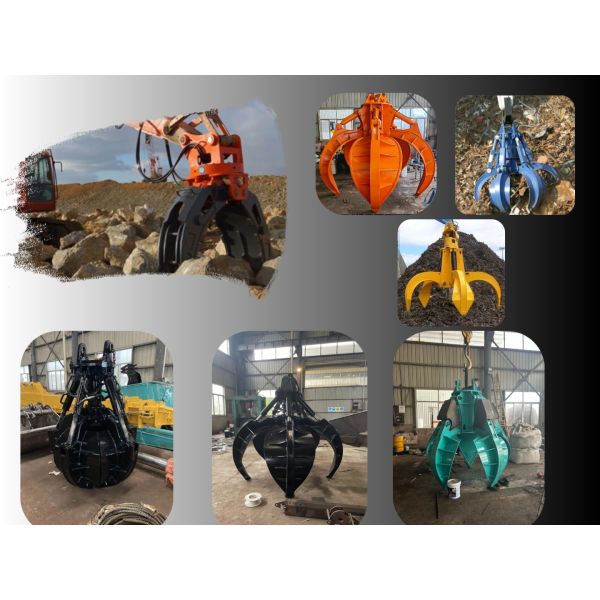 360 Degree Rotating Hydraulic Orange Peel Grapple Hydraulic Grapples Construction Machinery Parts Rock Grapple