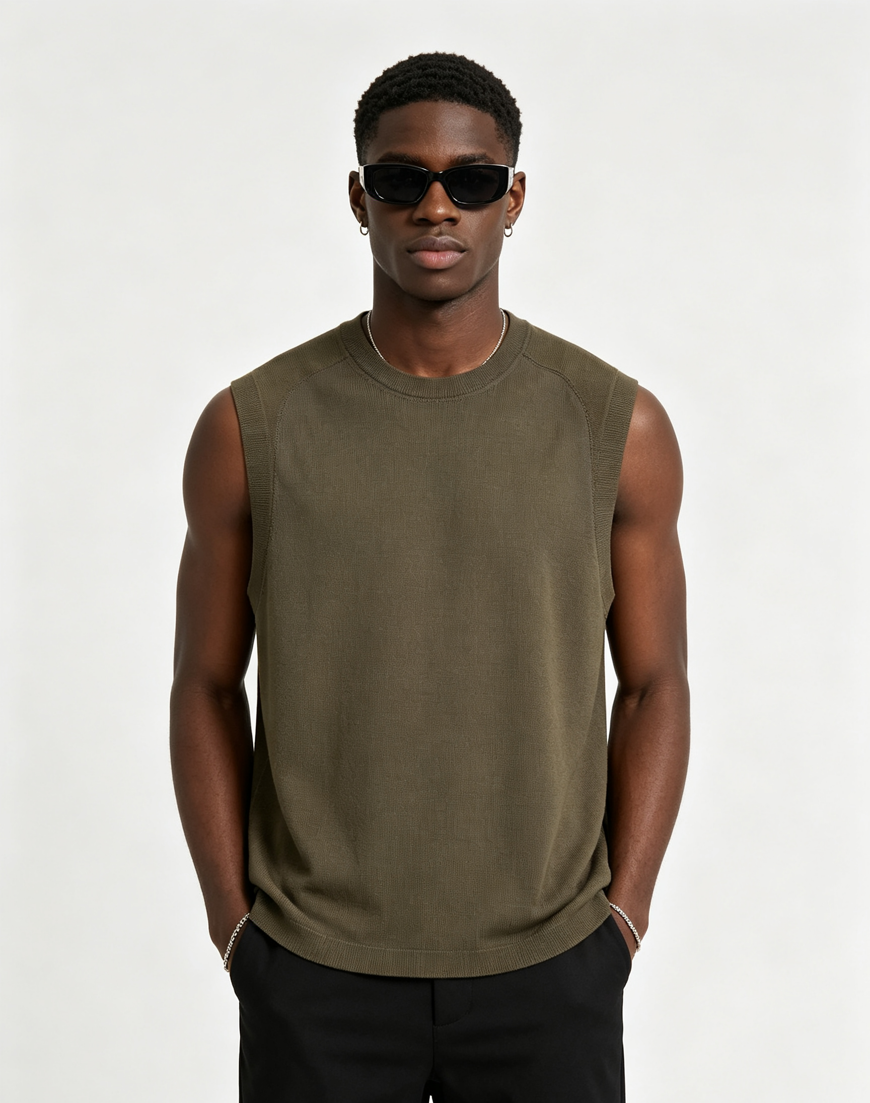 Cotton Blend Sleeveless T Shirt Quick Dry Mens Basketball Tank Top Loose