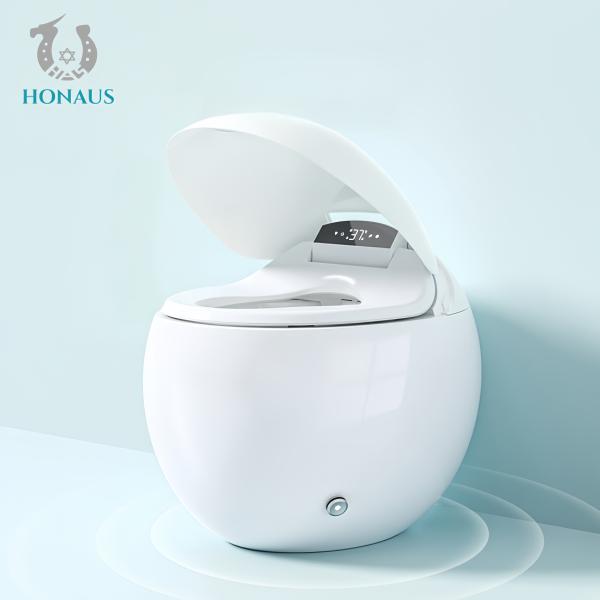 Egg Shape Smart Intelligent Toilet Digital Display Ceramic Multi Function