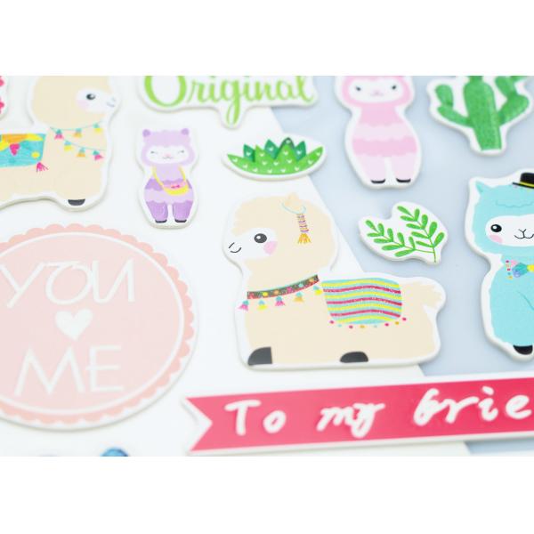 Plant Custom Kids Sticker Printing , Puffy Animal Stickers Printed Blister Packaging