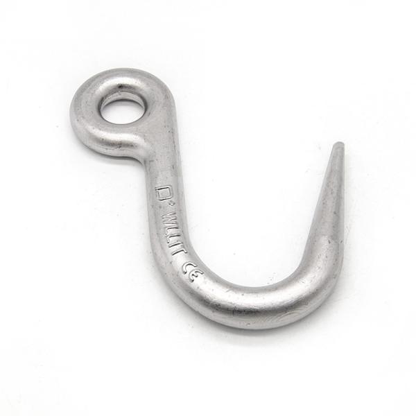 Ring Steel Pipe Hook Round Eye Type Casting Hook For Lifting Machinery