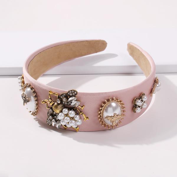 Europe American personality creative bee headbands Baroque court style pearl glass drill accessories
