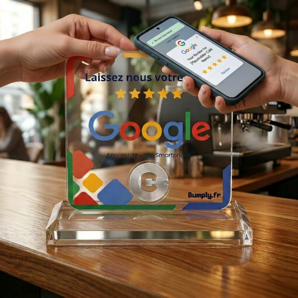 Premium Clear Acrylic NFC Business Card Custom Contactless Digital Feedback Stand NFC213 Chip Waterproof Google Business