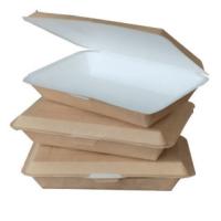 550 ml Caixas de almoço de papel descartáveis Clamshell à prova de vazamento Para levar recipientes