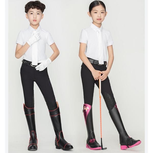 Children's Horse Riding Breeches Non Slip Anti Wear Knee Silicone Equestrian Pants