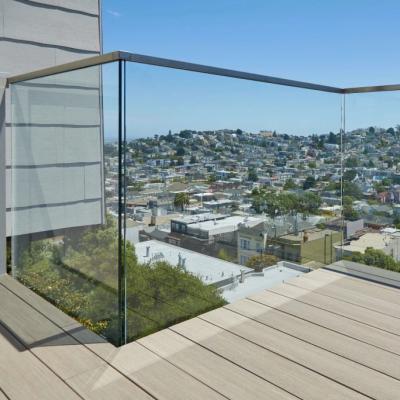 Balustrade de balcon en verre sans cadre 12 mm Grille de balcon en verre durci épaisseur ultra-clarité grille en verre trempé incolore