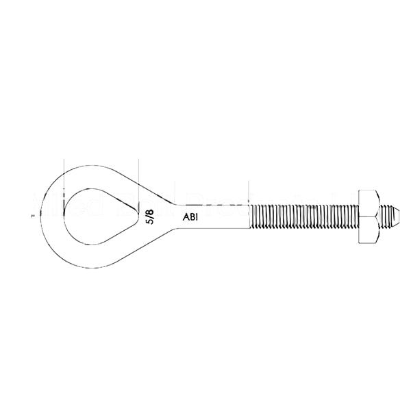 DIN Standard Strength STAINLESS STEEL M18 X 150mm Oval Eye Bolt Hex Type for Tower Guy Wire ASTM A574