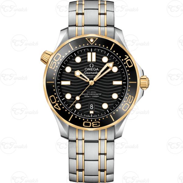 Omega Seamaster Diver 300M 42MM Clone Watch en acier jaune or Co-axial maître chronomètre Cal. 8800