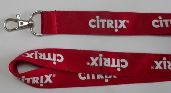 High Density Logo Printed Lanyard Red White Fade Proof Skin Friendly