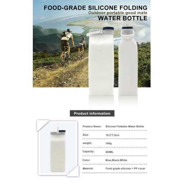 Unisex Large Capacity 600ML Collapsible Silicone Water Bottle