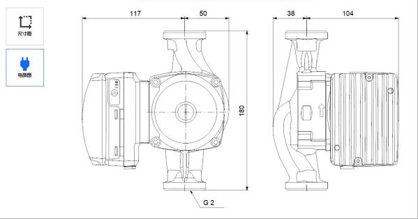 Grundfos UPS2 32-125 180 Auto Water Circulating Pump Apply Tocommercial Heatingdomestic Hot Water Circulation