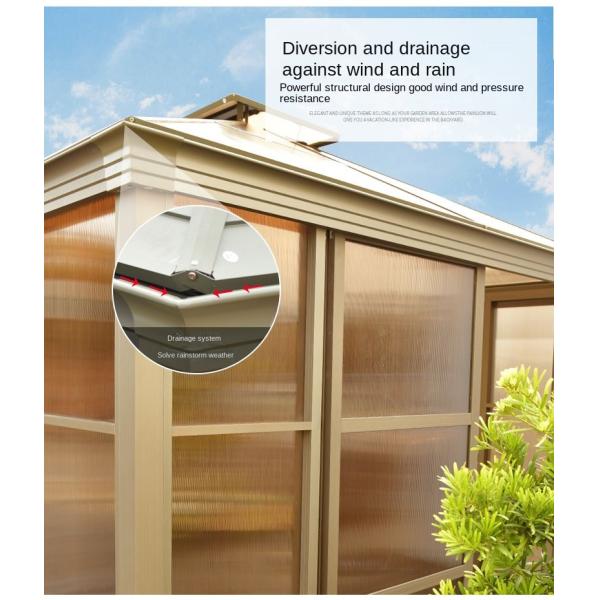 Double Ceiling Waterproof Gazebo Sun Room