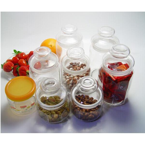 500ml Glass Container With Lid , Glass Food Storage Jars Silicone Ring Sealed