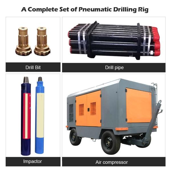 Máquina de perfuração rotativa a diesel Max.500m Profundidade 300mm Diâmetro de perfuração 10000 KG