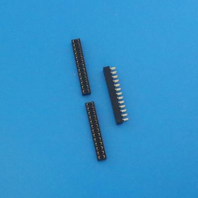 1.27mm pitch Black Color Dual Row Straight 30 Pin Connector , PCB female  Header Socket