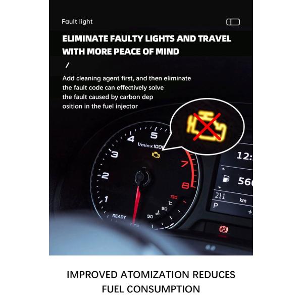 Boquilla de combustible de automóvil limpiador de inyector de combustible usado para la pérdida de energía Solución del problema líquido