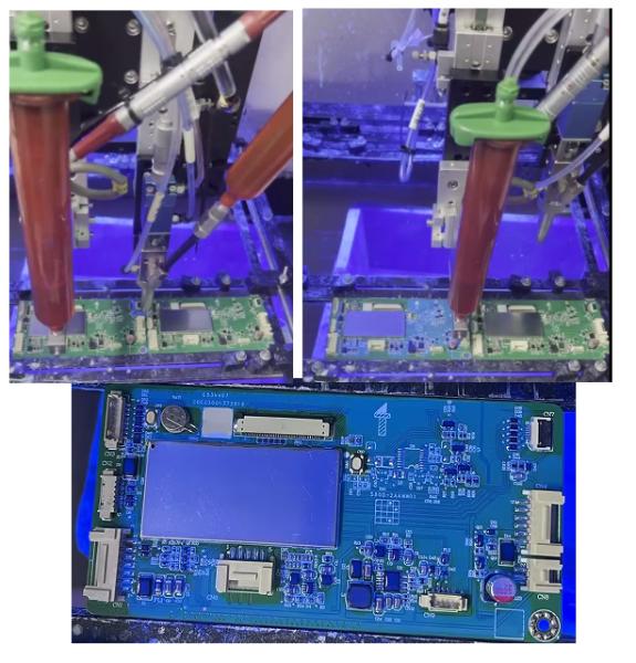 HP-730 Selective Conformal Coating Machine labor Saving Increased Throughput for Home Appliance PCB Coating
