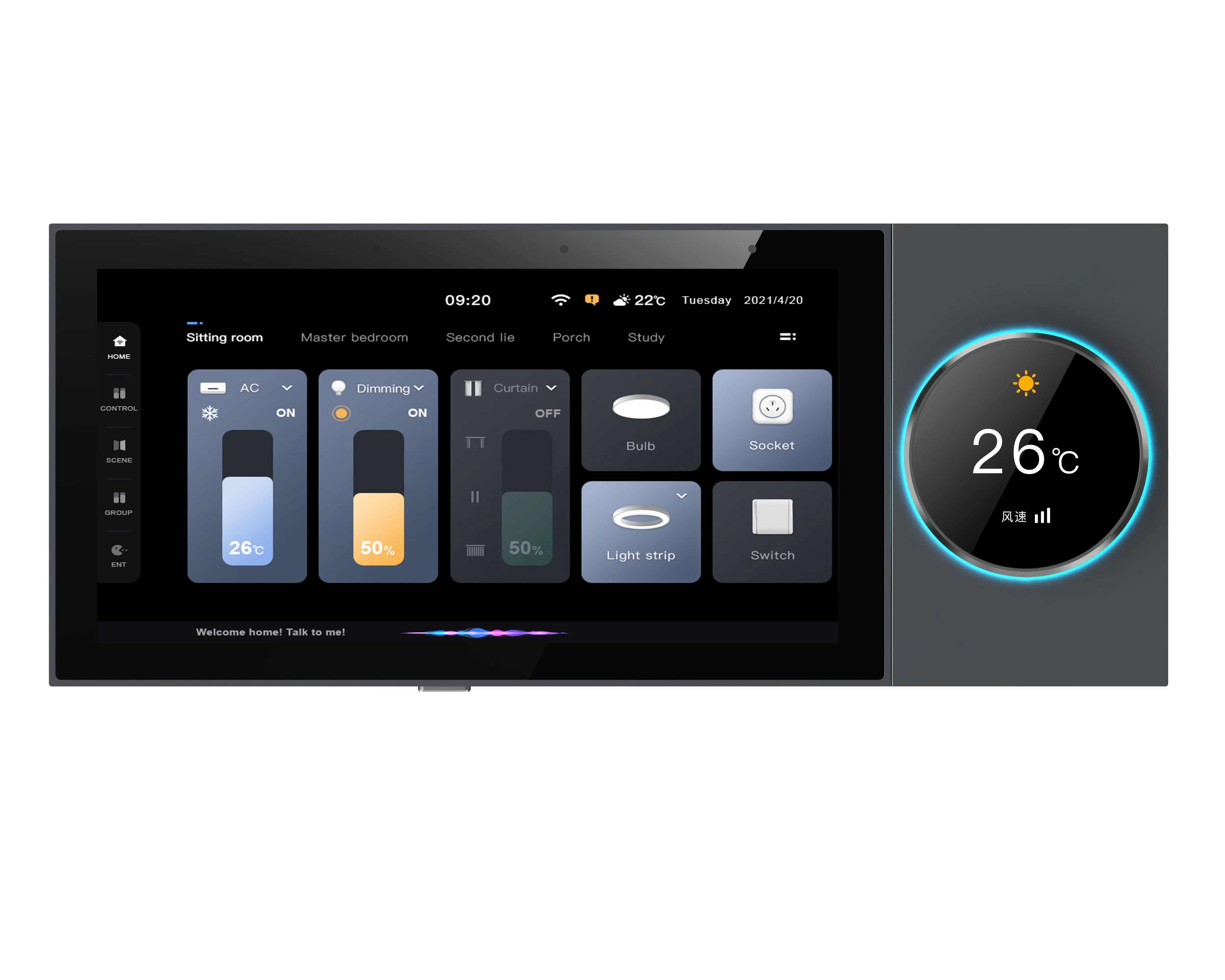 Центр управления Glomarket умный домашний ворот Tuya Zigbee экрана касания 6 дюймов