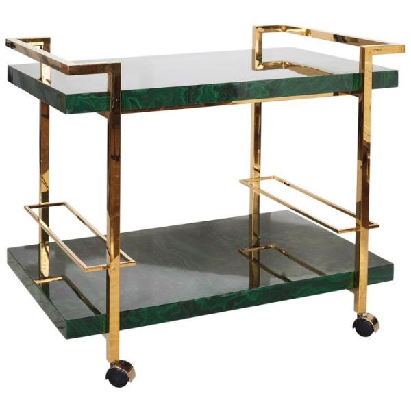 Marble Top Drinks Trolley Black Trolley Rattan Bar Cart