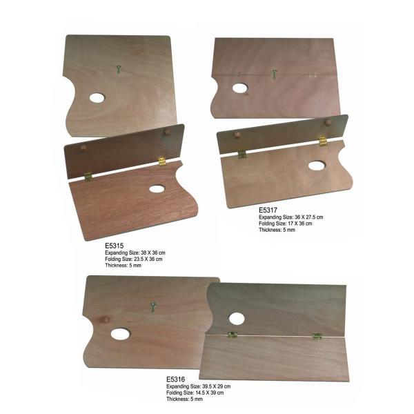 Paleta de madera oval plegable para los artistas, paleta natural de la pintura de la pintura de aceite del color