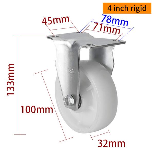4 ruedas de ruedas industriales TPA 75 mm ruedas de ruedas de ruedas con freno 504P-26