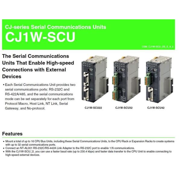 Omron Serial Communications Unit Cj1w-Scu32 PLC Serial Communications Module