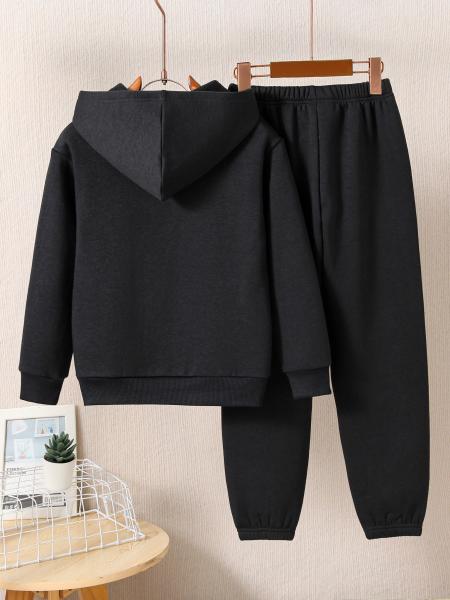 Daily Wear Hooded Children Clothing Set 400gsm With Machine Washable