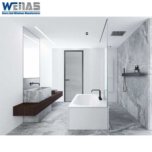 Modern House Interior Toilet Bathroom Swing Casement Door with Aluminum Frame